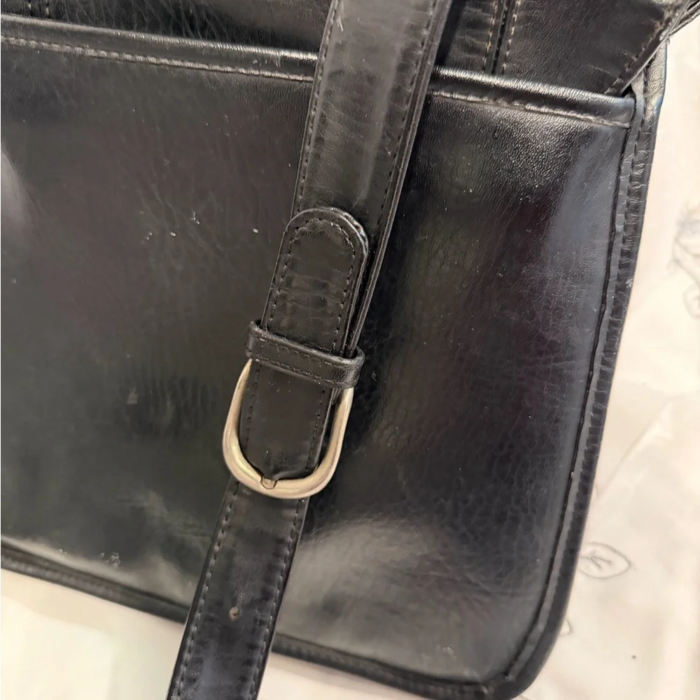 Coach Black Leather Messenger Bag